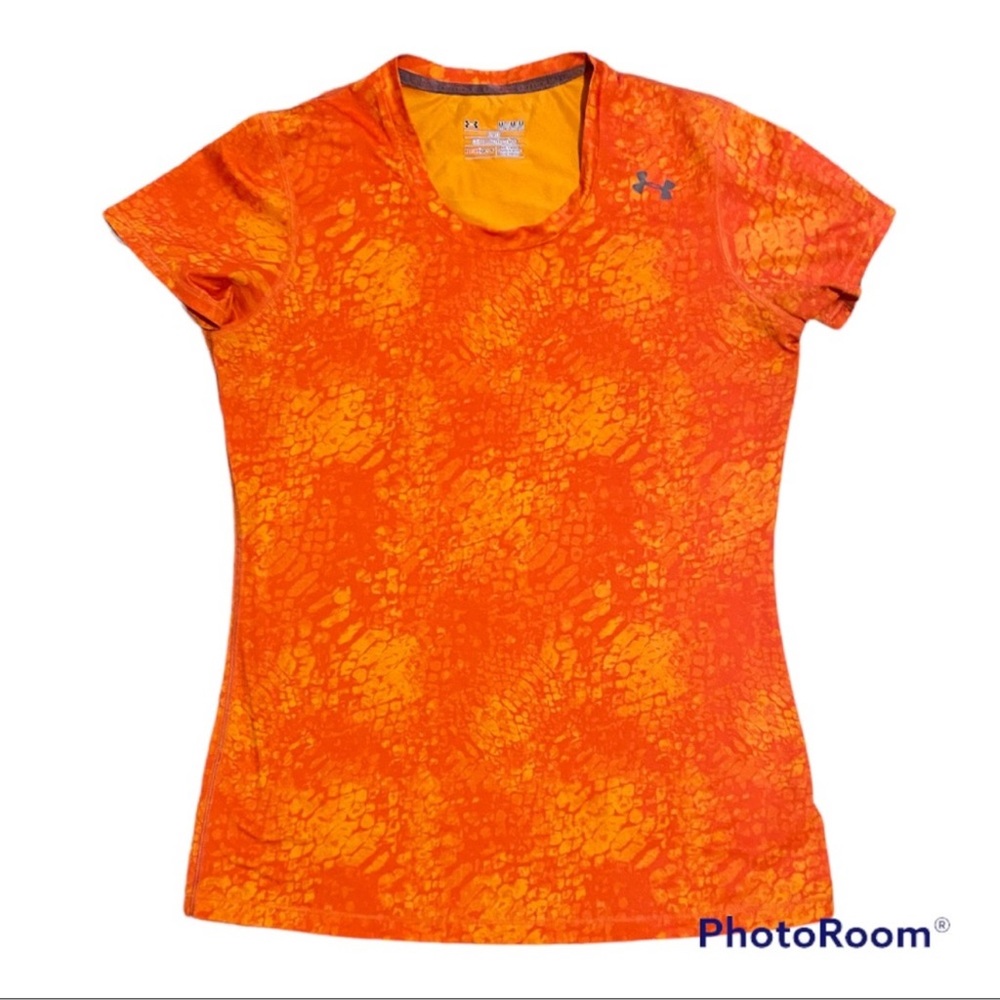 Under Armour Heat Gear orange print top